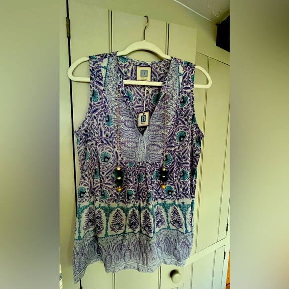 Alicia Bell 21 Print Sleeveless Cotton Top - Picture 1 of 3
